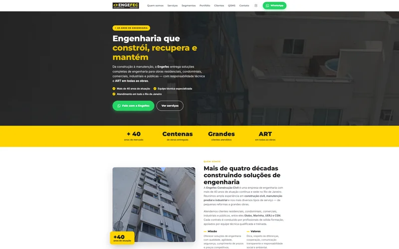 Site institucional da Engefec Engenharia
