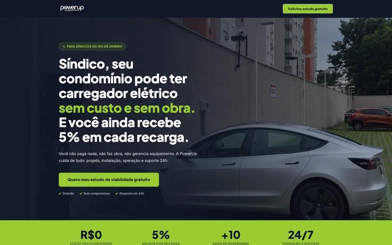 Apresentação comercial PowerUp para recarga veicular em condomínios