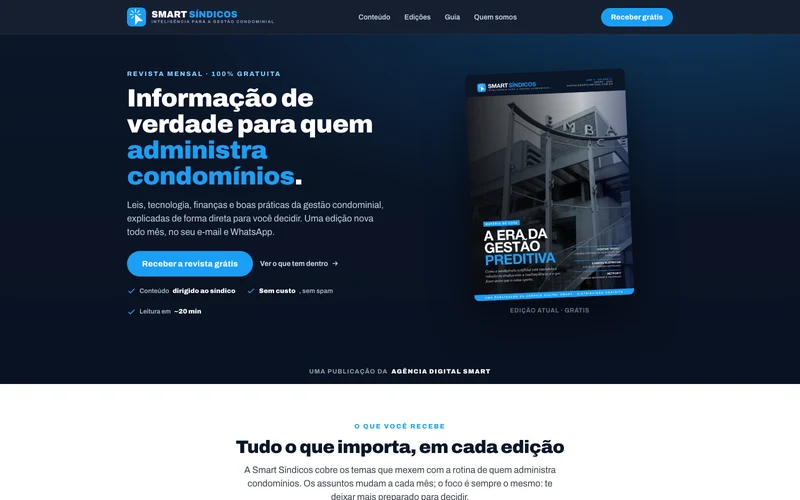 Portal e revista digital Smart Síndicos para gestão condominial